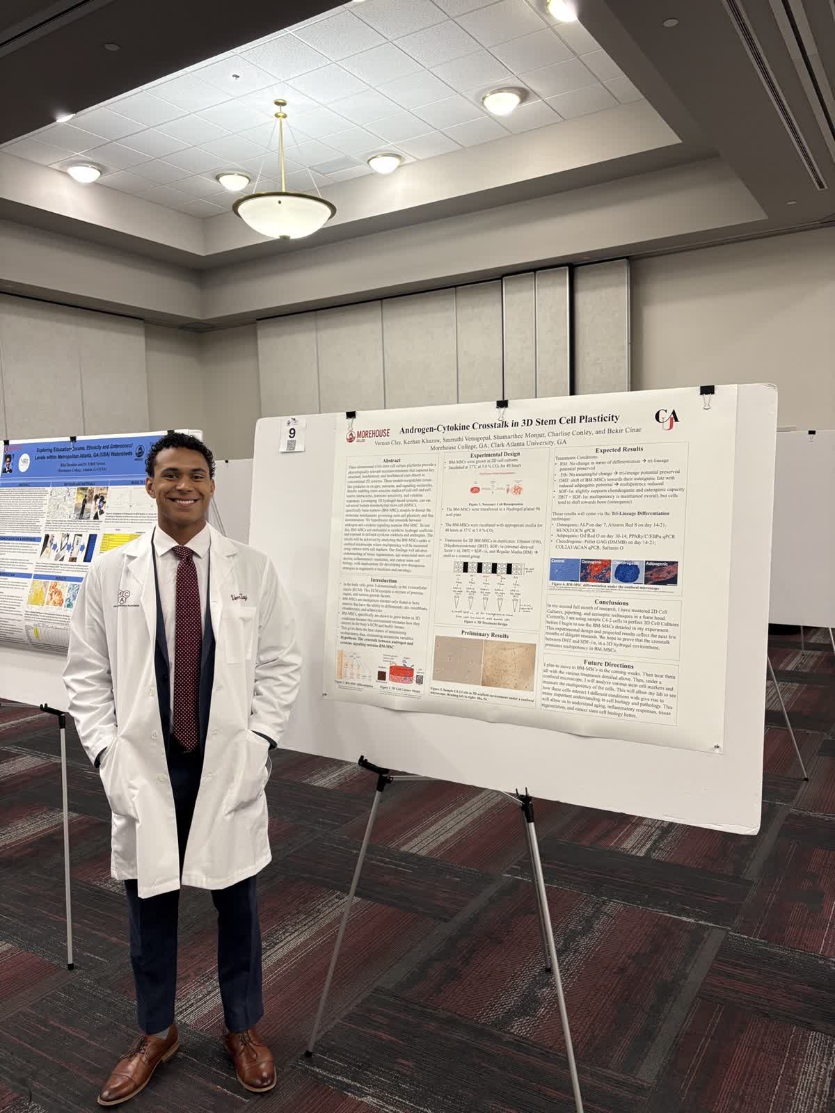 Vernon Clay presenting his research poster
